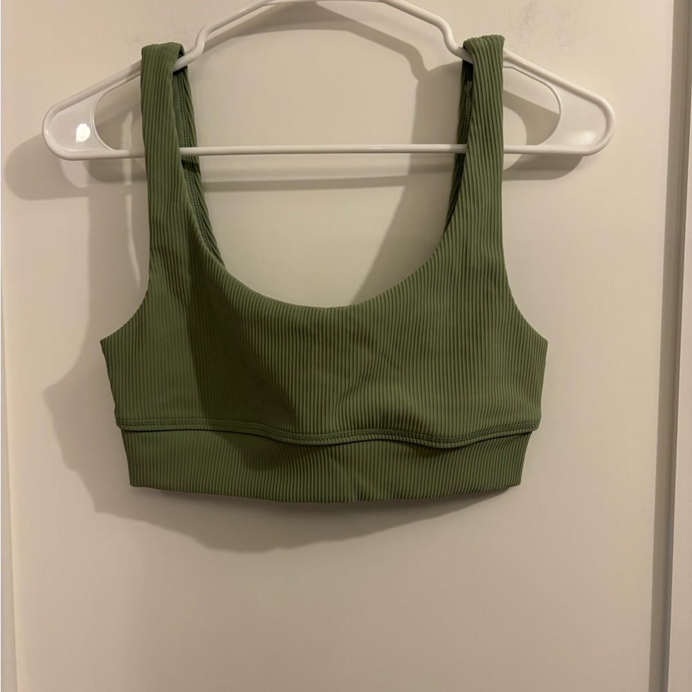 Onia Sage Green Ribbed Sports Bra Size Small